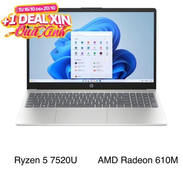Laptop HP 15 fc0023AU - D0BH1PA (R5 7520U, 16GB, 512GB, Full HD, Win11)