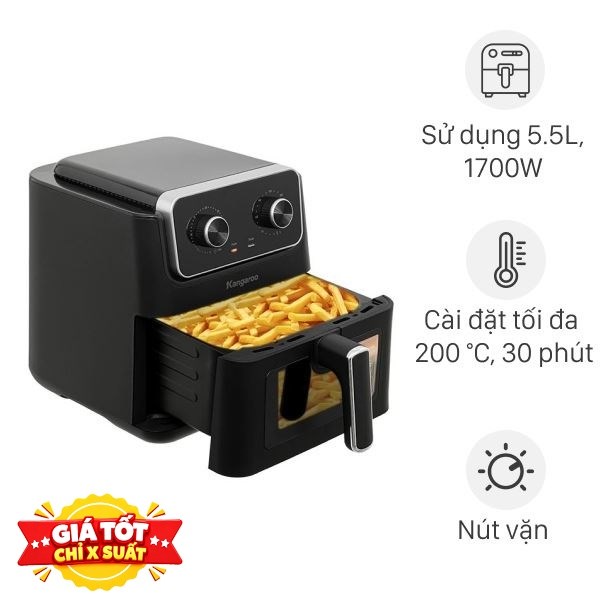 Nồi chiên không dầu Kangaroo 6.5 lít KGAF65M1G