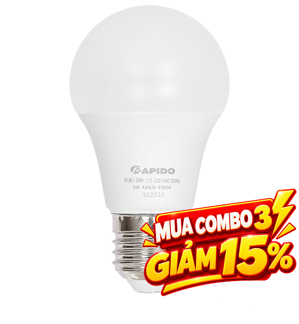 Bóng đèn Led Bulb tròn 5W Rapido RLBU-5W