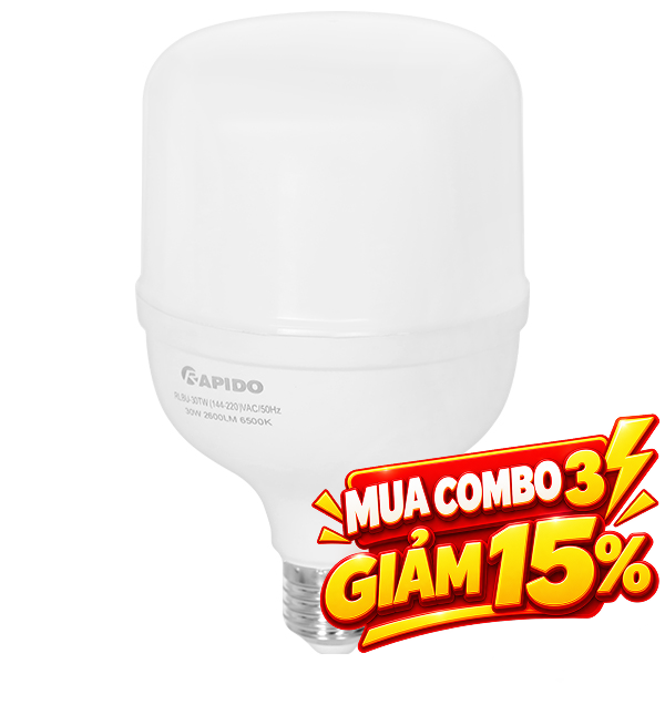 Bóng đèn Led Bulb trụ 30W Rapido RLBU-30W