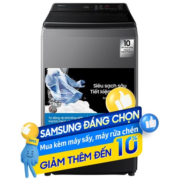 Máy giặt Samsung Ecobubble Inverter 12.5 kg WA40F12E4LSV