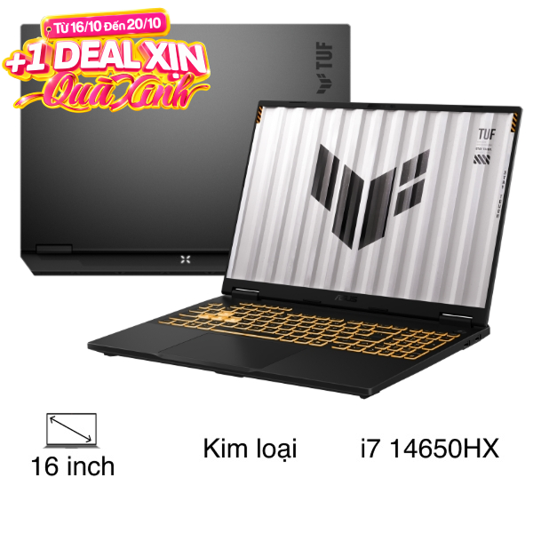 Laptop Asus TUF Gaming FX608JHI - TU209W (i7 14650HX, 16GB, 512GB, RTX5050 8GB, Full HD+ 144Hz, Win11)