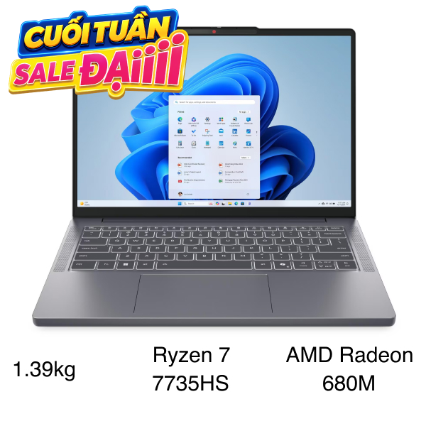 Laptop Lenovo IdeaPad Slim 3 14ARP10 - 83K6005WVN (R7 7735HS, 16GB, 512GB, WUXGA, Win11)