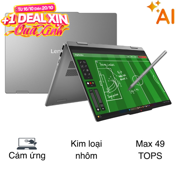 Laptop Lenovo IdeaPad 5 2in1 14IPH11 - 83UG0027VN (Ultra 7 355, 16GB, 512GB, WUXGA, Cảm ứng, Win11)
