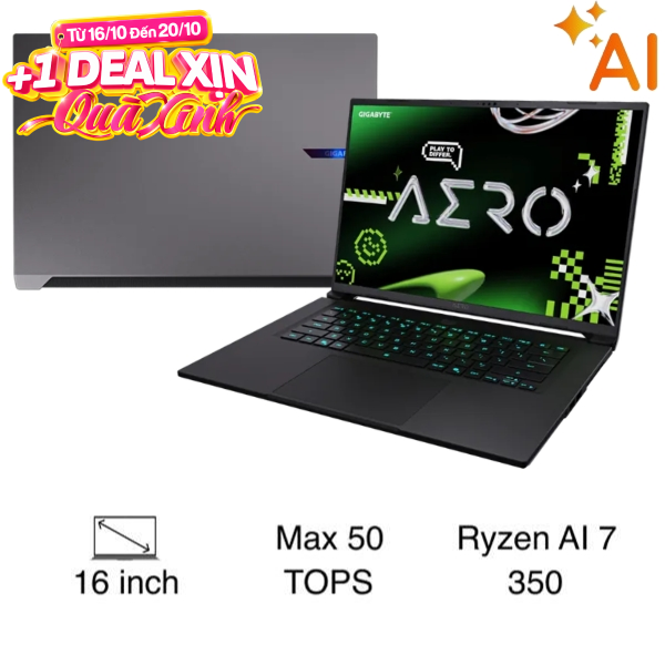 GIGABYTE Gaming AERO X16 R7 AI 350 (AERO-X16-1VH93VNC94AH)