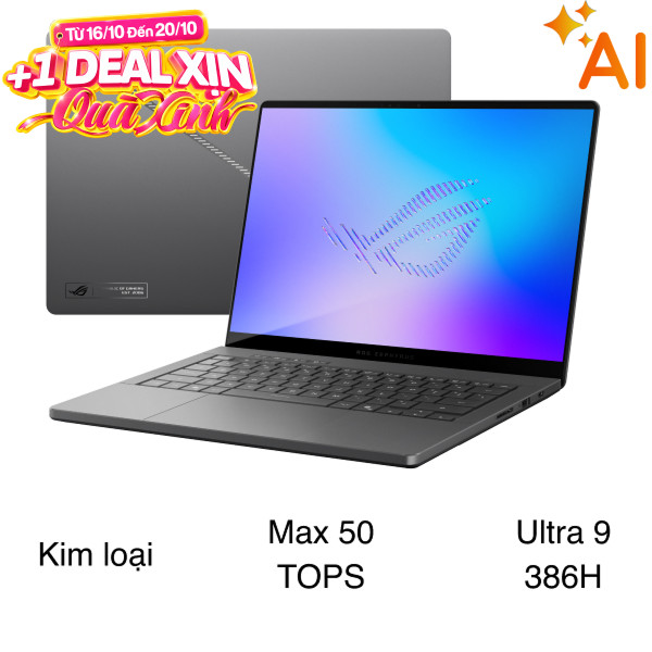 Laptop Asus Gaming ROG Zephyrus G14 GU405AW - SY029W (Ultra 9 386H, 32GB, 1TB, RTX 5080 16GB, 3K OLED 120Hz, Win11)