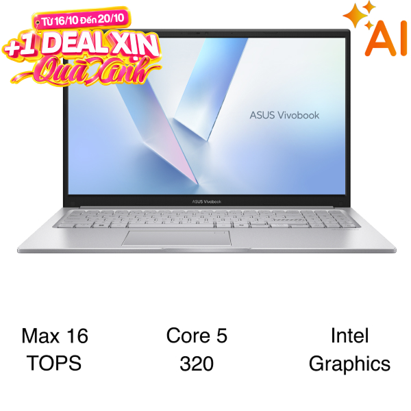 Laptop Asus Vivobook 15 X1504MA - BQ385W (Core 5 320, 16GB, 512GB, Full HD, Win11)