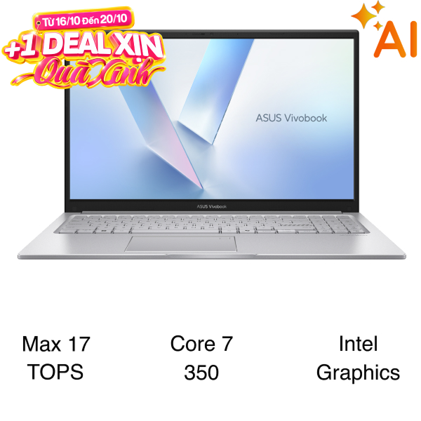 Laptop Asus Vivobook 15 X1504MA - BQ395W (Core 7 350, 16GB, 512GB, Full HD, Win11)
