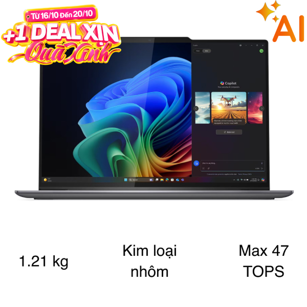 Laptop Lenovo ThinkPad X9 14 Gen 1 - 21QA006JVN (Ultra 7 258V, 32GB, 512GB, WUXGA OLED, Win11Pro)
