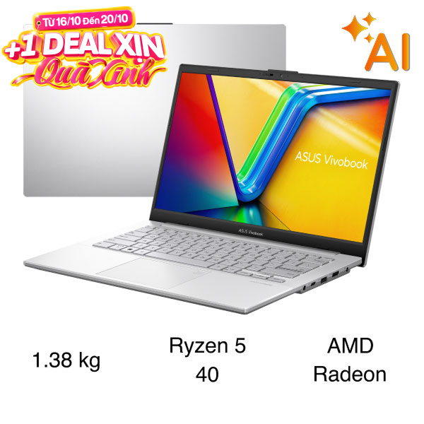 Laptop Asus Vivobook Go 14 E1404FA - EB012W (R5 40, 8GB, 512GB, Full HD, Win11)