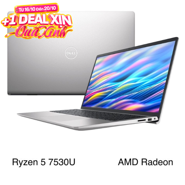 Laptop Dell 15 DC15255 - DC5R5973W1-2Y (R5 7530U, 16GB, 512GB, Full HD 120Hz, OfficeHS24+365, Win11)