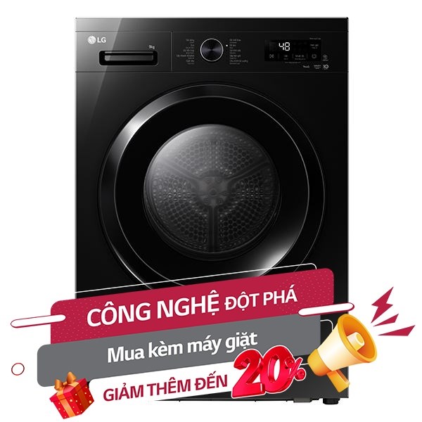Máy sấy bơm nhiệt LG 9 Kg RB09NHP5O