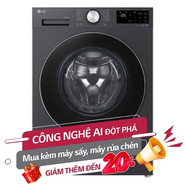 LG Inverter Giặt 11 Kg - Sấy 7 Kg FX1411D5G