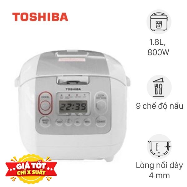Nồi cơm điện tử Toshiba 1.8 lít RC-18NMFVN(WT)