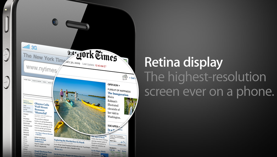 Retina display applications click buy