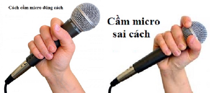 vị trí tay cầm micro phù hợp