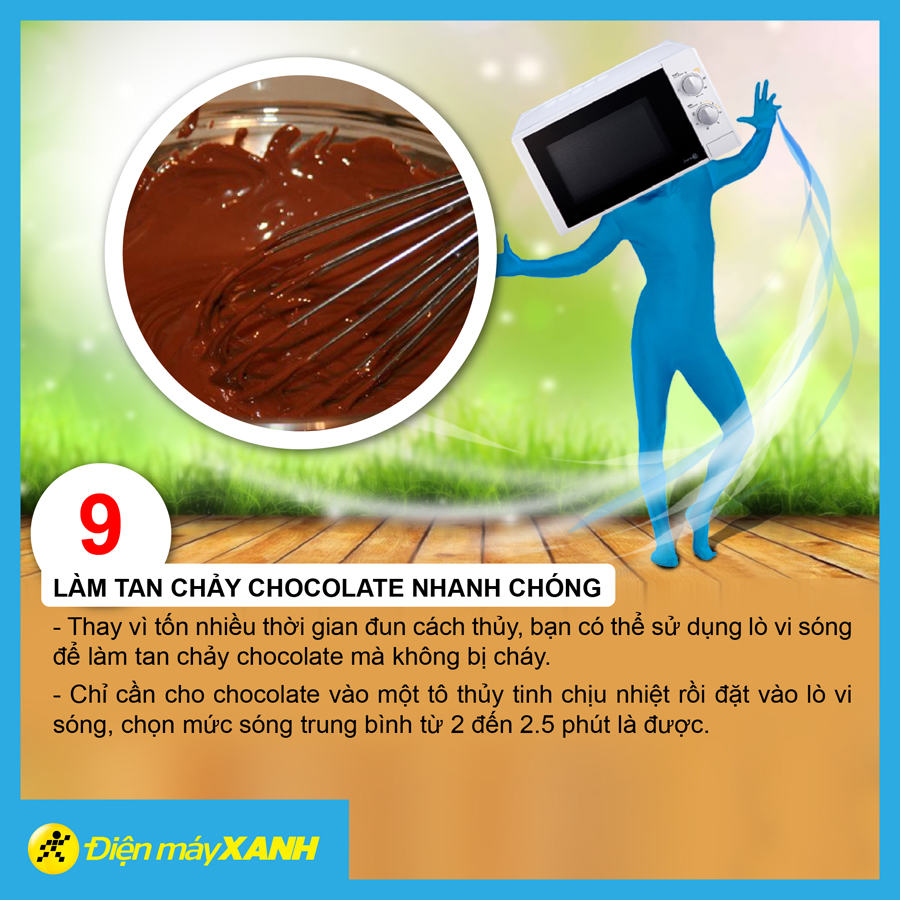 Đun chảy chocolate nhanh chóng 