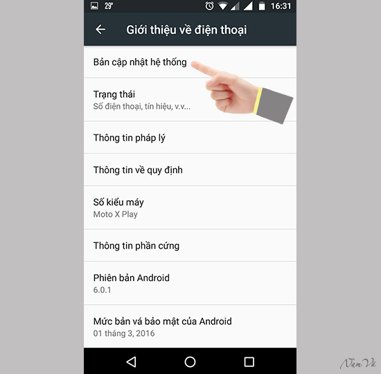 Cập nhật hệ điều hành Android mới Cập nhật hệ điều hành Android mới