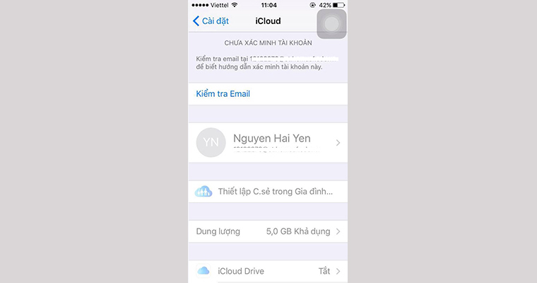 Đã tạo được Apple ID nhưng chưa xác thực Email