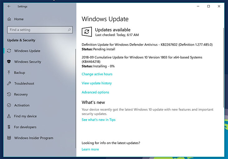 Cập nhật trình điều khiển bằng tính năng Windows Update