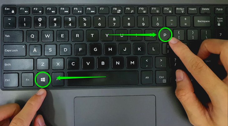 Chọn vào tổ hợp phím Windows + P