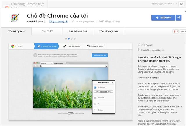 Cách tạo Google Chrome Theme theo sở thích của bạn