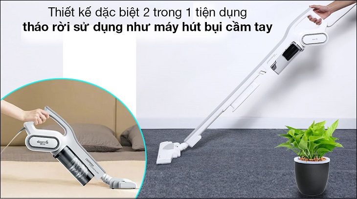 Máy hút bụi cầm tay Deerma DX700 có thiết kế 2 trong 1 tiện dụng