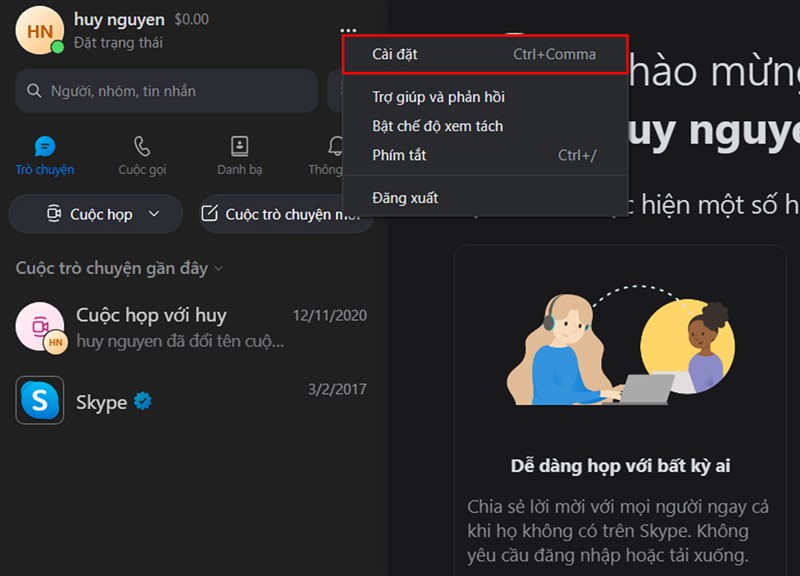 Mẹo dùng Skype Mẹo dùng Skype