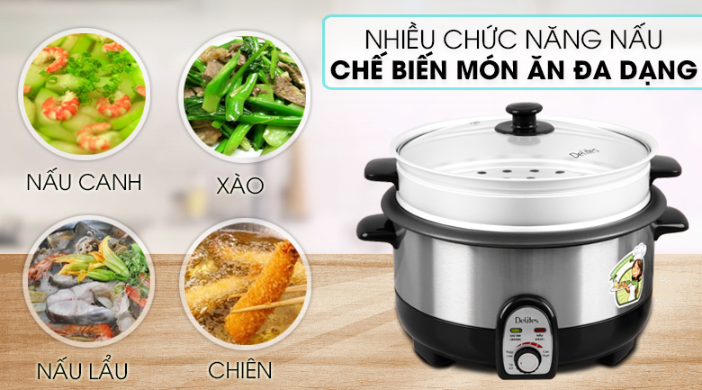 Nồi lẩu điện chế biến đa dạng các món ăn