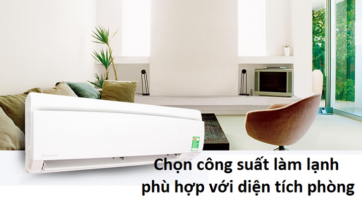 Máy lạnh Inverter là gì? Có nên mua máy lạnh Inverter không? > Công suất phù hợp với diện tích