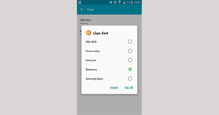Chọn kiểu chữ