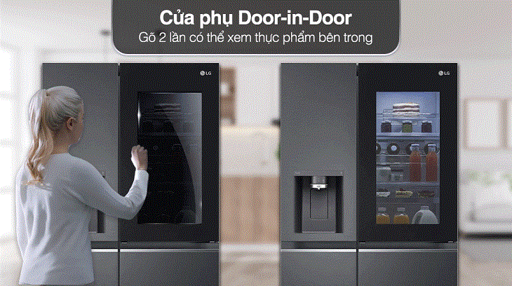 Tính năng vượt trội bạn cần quan tâm khi mua tủ lạnh > Cửa phụ Door in Door