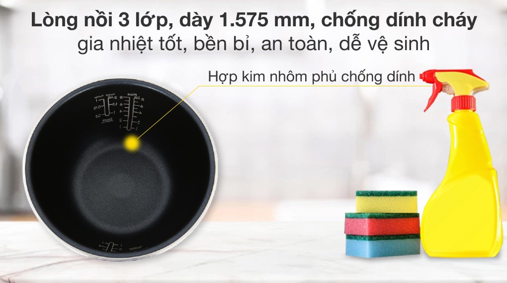 Lòng nồi sử dụng công nghệ chống dính mới và an toàn