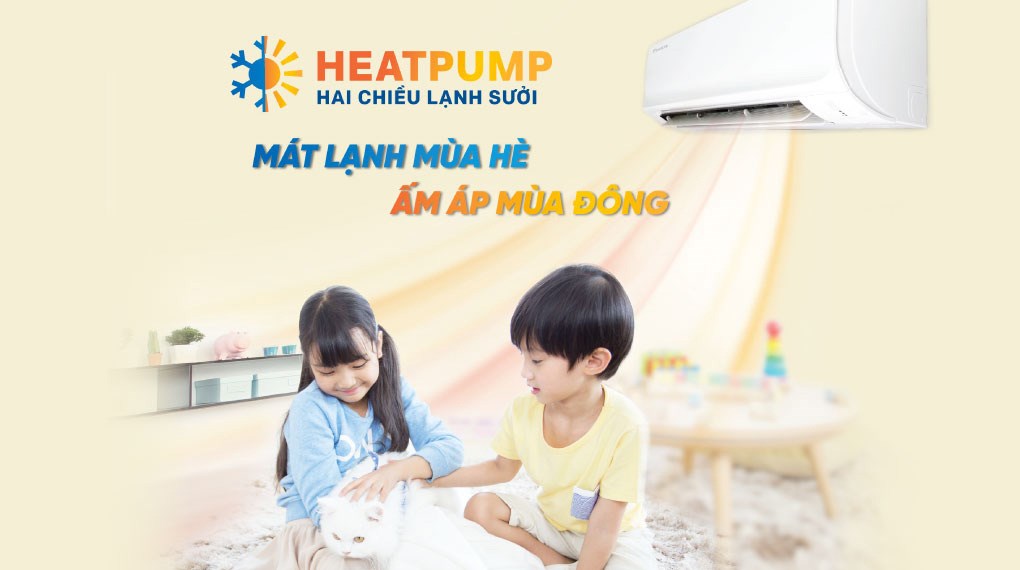 Máy lạnh 2 chiều Daikin Inverter 1 HP FTHF25VAVMV làm mát vào mùa hè, sưởi ấm vào mùa đông