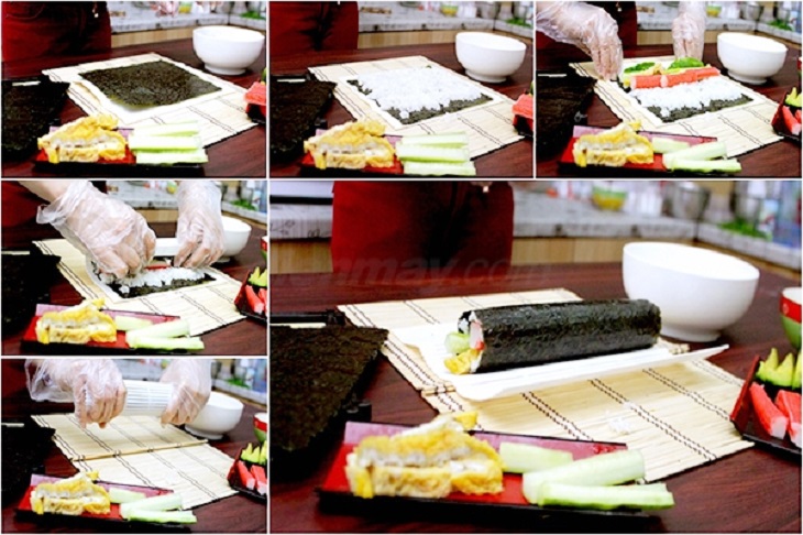 Bước 3 Cuộn rong biển Sushi