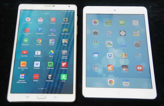 Samsung Galaxy Tab S 8.4 có cấu hình rất mạnh so với ipad Mini 2 Retina