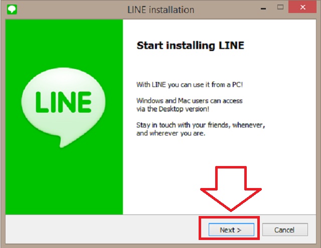 Hướng dẫn 3 cách cài đặt LINE trên máy tính Windows cực đơn giản > Chọn Next để tiếp tục