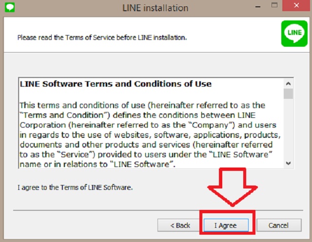 Hướng dẫn 3 cách cài đặt LINE trên máy tính Windows cực đơn giản > Chọn I Agree để đồng ý các điều khoản cài đặt
