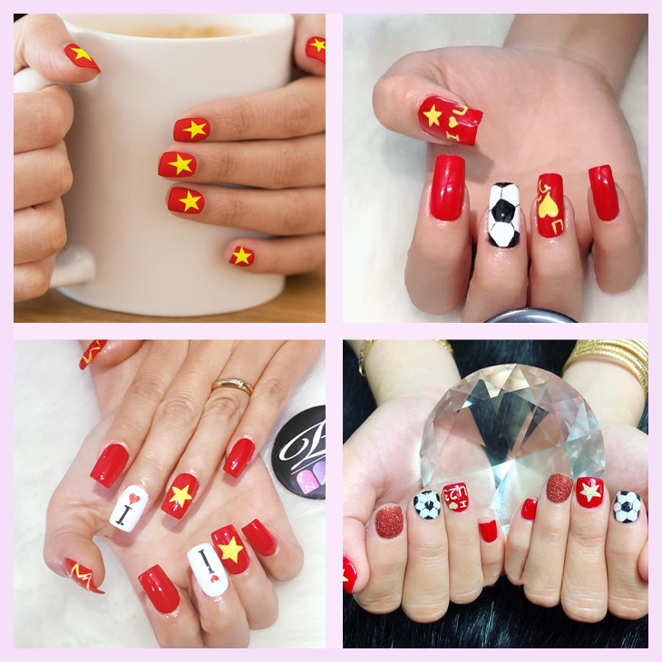 Nail patterns for Vietnamese national team fans