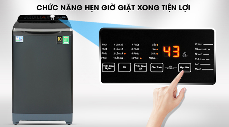 Tính năng hẹn giờ giặt tiện lợi với người bận rộn