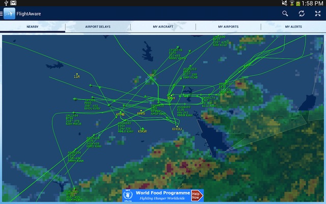 Карта приемников сервиса flightaware