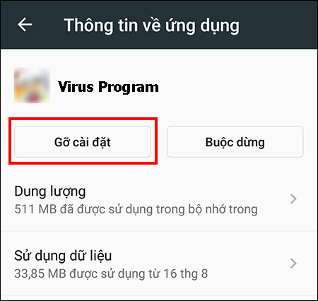 Các gỡ mã độc, virus trên thiết bị Android + Bước 3