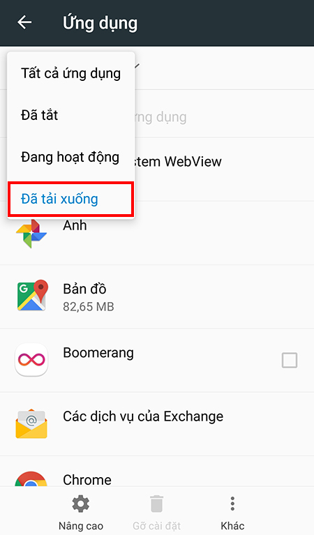 Các gỡ mã độc, virus trên thiết bị Android + Bước 2