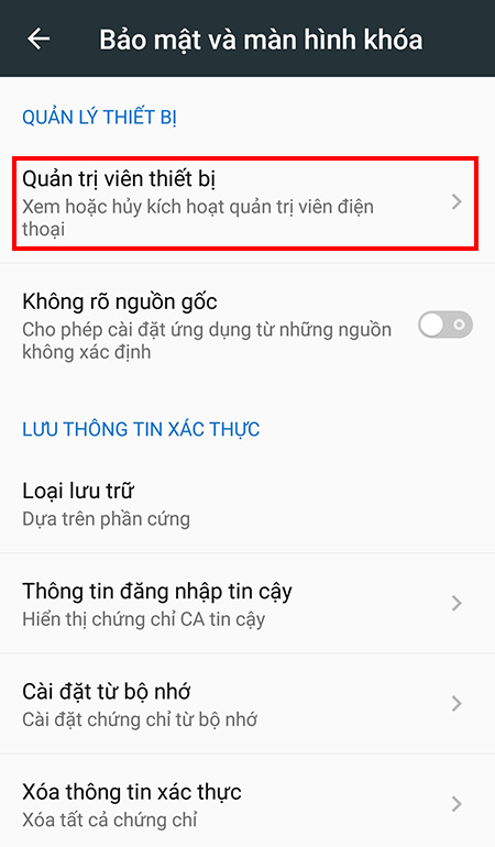 Các gỡ mã độc, virus trên thiết bị Android + Bước 4