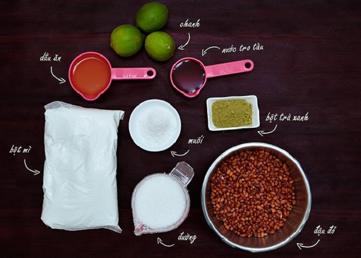 Cách làm bánh trung thu trà xanh đậu đỏ