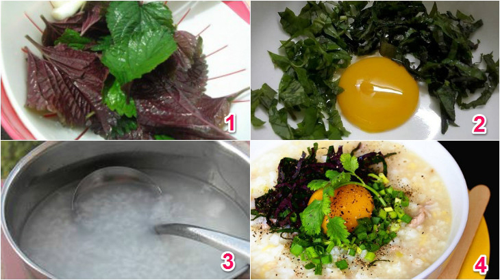  Cách làm cháo trứng gà tía tô