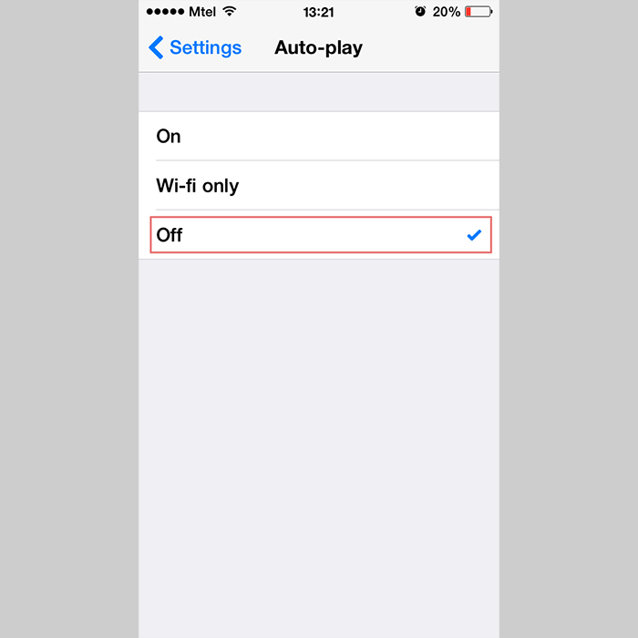 Đối với các thiết bị chạy iOS Mẹo ngăn ứng dụng Facebook tự động phát video > Đối với các thiết bị chạy iOS