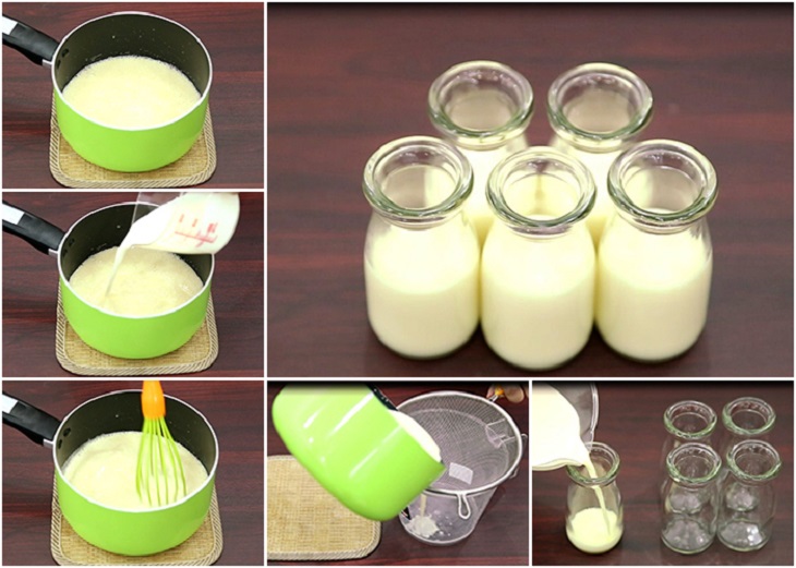 Bước 3 Lọc hỗn hợp và để đông - Làm pudding sữa Pudding xoài