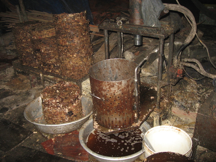 A private facility in China cooks cooking oil from kitchen wastewater