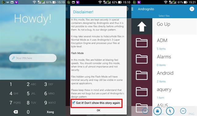 Nhập lại mã pin khi muốn truy cập